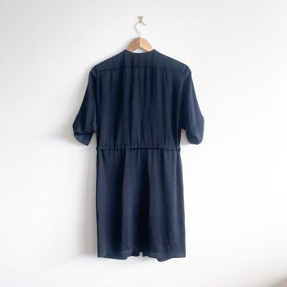 BcbgmaxAzria Klee Shirt Dress Darkmidnit Blue Women's S Front Zip - Picture 3 of 10